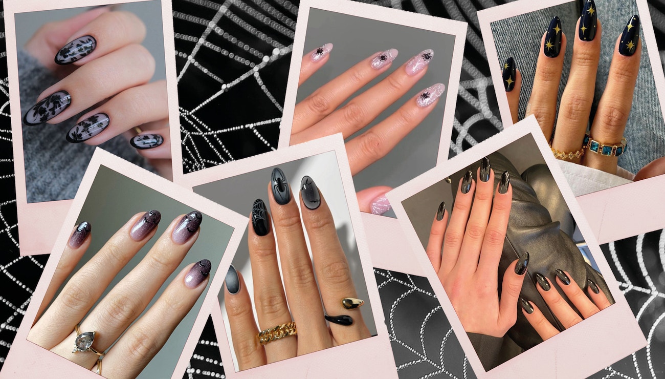 Halloween nail art. Proč letos neodoláte černému laku a netradiční francouzské manikúře