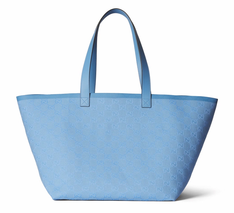Bleděmodrá plátěná taška Gucci Lido GG Medium Tote Bag, GUCCI, 47 650 Kč