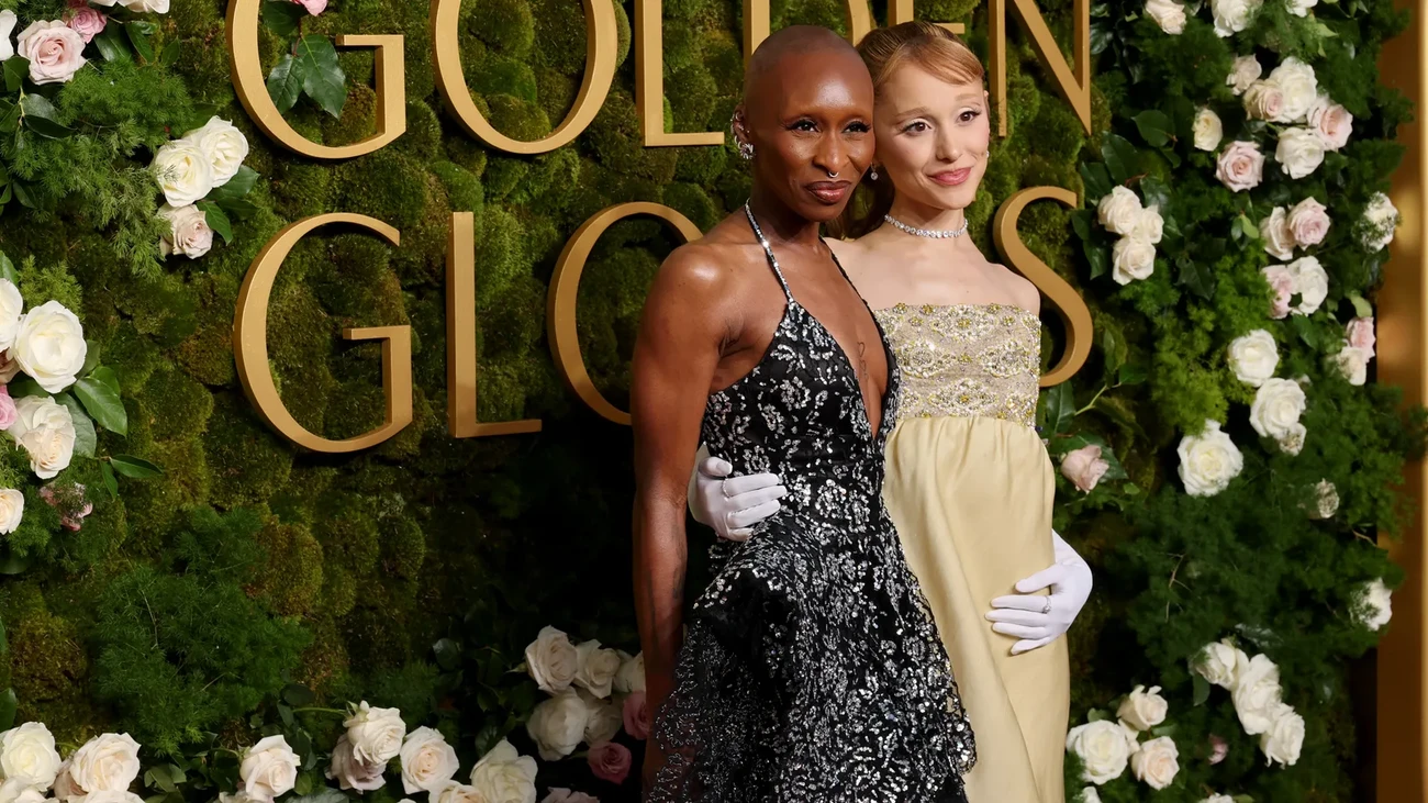 Cynthia Erivo a Ariana Grande na Golden Globes 2025