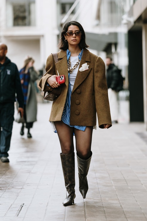 Street style, London Fashion Week, únor 2025