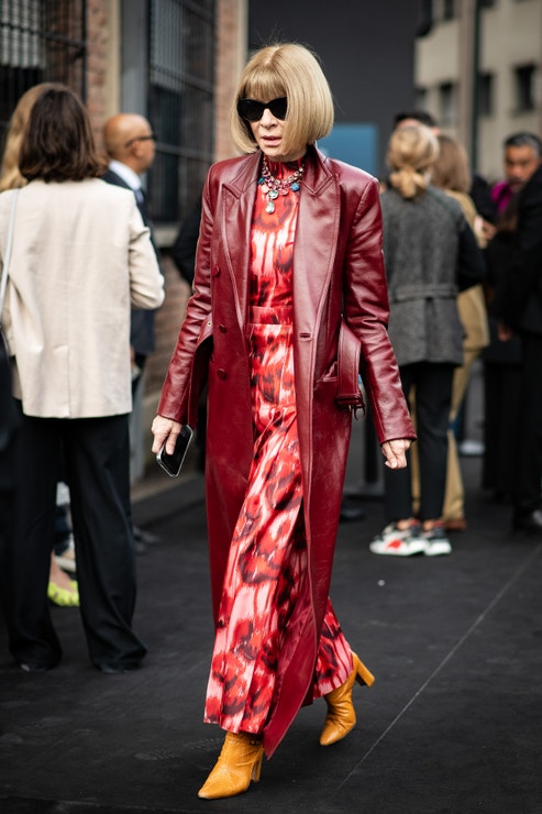 Anna Wintour, street style Milan Fashion Week, září 2024