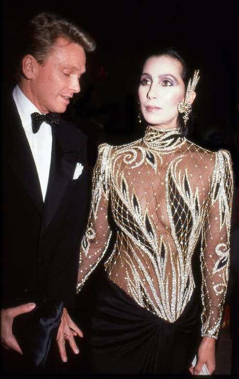 Bob Mackie a Cher na Met Gala 1985