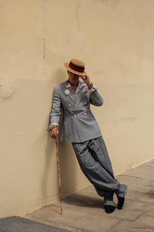 Street style Pitti Uomo, červen 2024